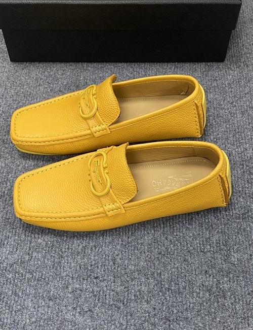 Ferragamo Calfskin Casual Loafers Original Sole Leather Lining