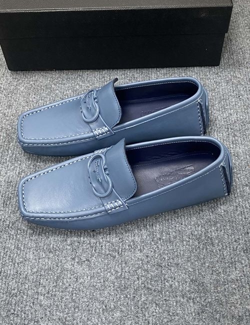 Ferragamo Calfskin Casual Loafers Original Sole Leather Lining