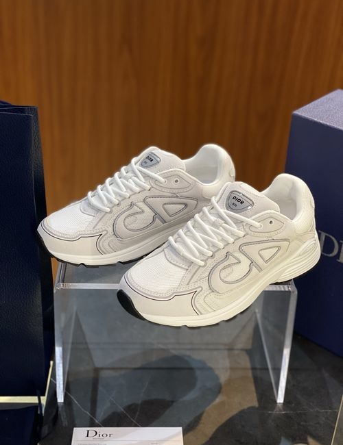 Christian Dior CD B30 White Suede Sneakers