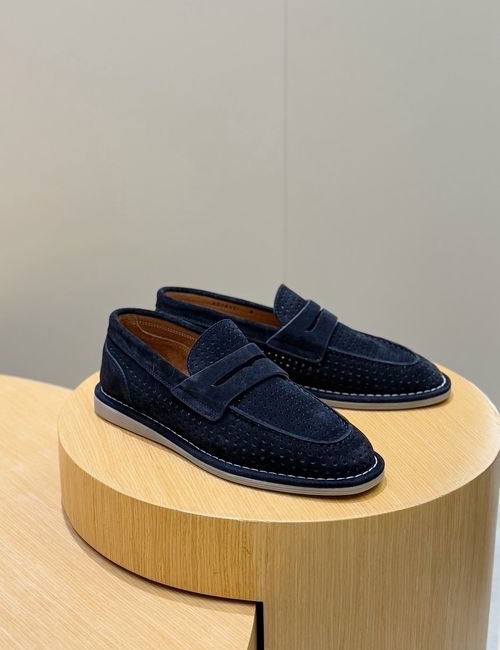Dolce & Gabbana DG New Florio Suede Moccasin Shoes Cowhide Upper Leather Insole Rubber Sole