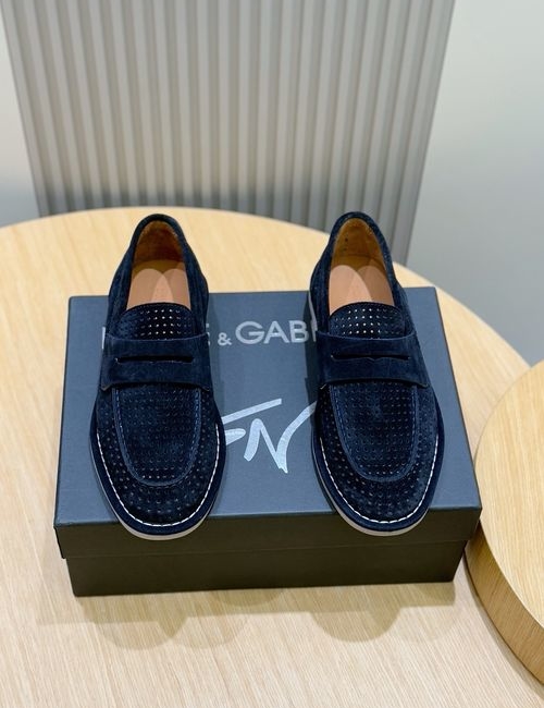 Dolce & Gabbana DG New Florio Suede Moccasin Shoes