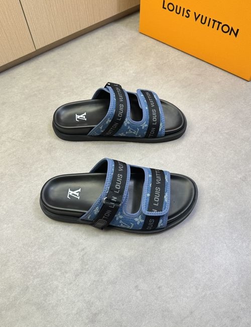 Louis Vuitton LV Casual Slides With Fabric Upper Eco Lining TPU Sole