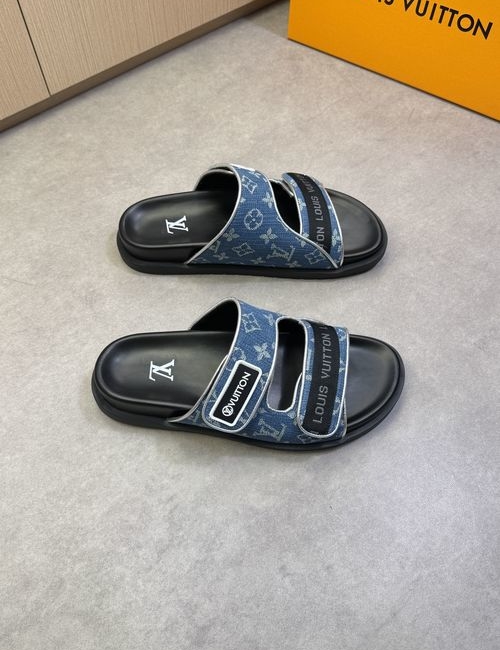 Louis Vuitton LV Casual Slides With Fabric Upper Logo Detail Eco Lining