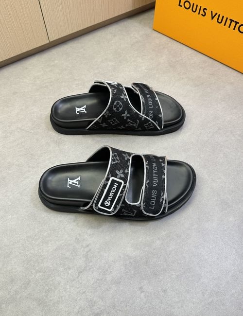 Louis Vuitton LV Casual Slides With Fabric Upper Logo Detail Eco Lining