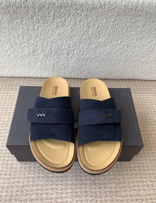 Zegna XXX Series Leather Suede Slippers