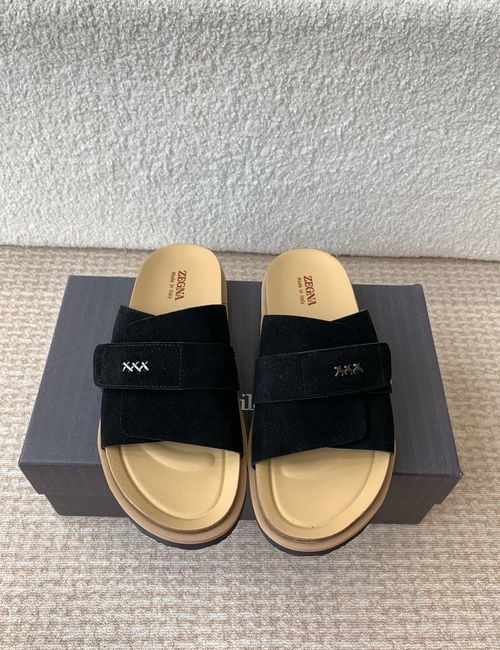 Zegna XXX Series Leather Suede Slippers