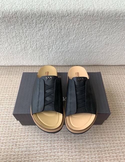 Zegna XXX Series Leather Suede Slippers