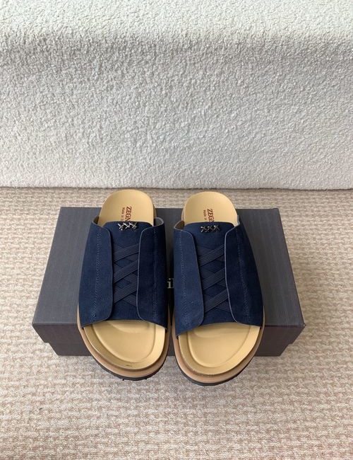 Zegna XXX Series Leather Suede Slippers