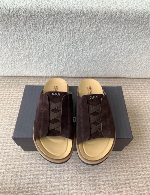 Zegna XXX Series Leather Suede Slippers