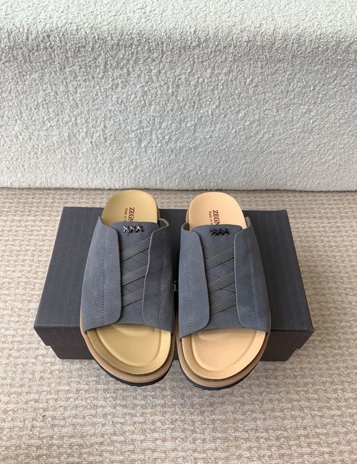 Zegna XXX Series Leather Suede Slippers