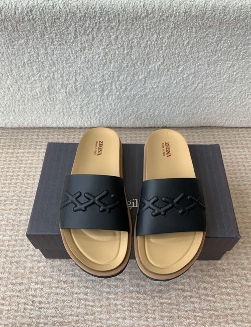 Zegna XXX Series Leather Suede Slippers