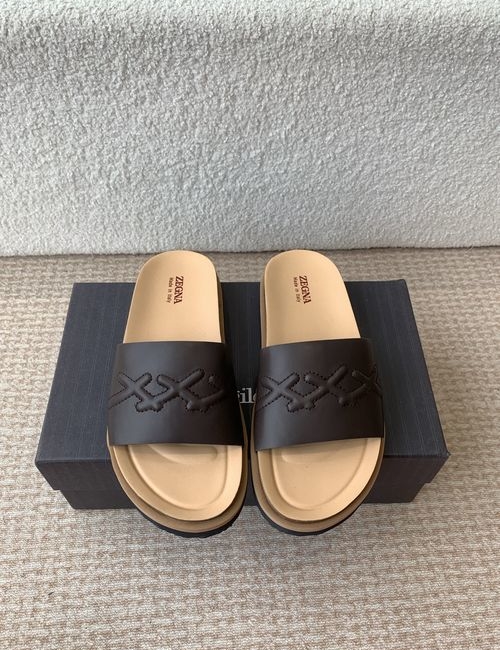 Zegna XXX Series Leather Suede Slippers