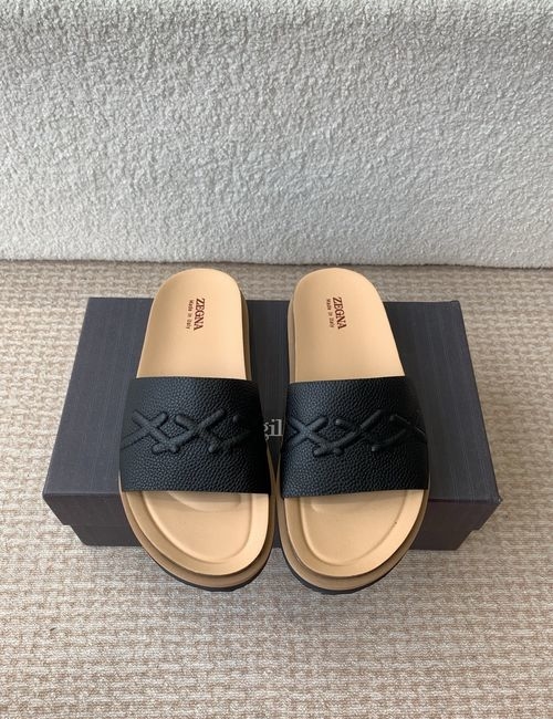 Zegna XXX Series Leather Suede Slippers