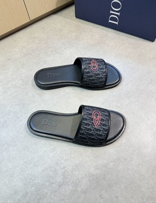 Christian Dior CD Canvas Printed Casual Slides