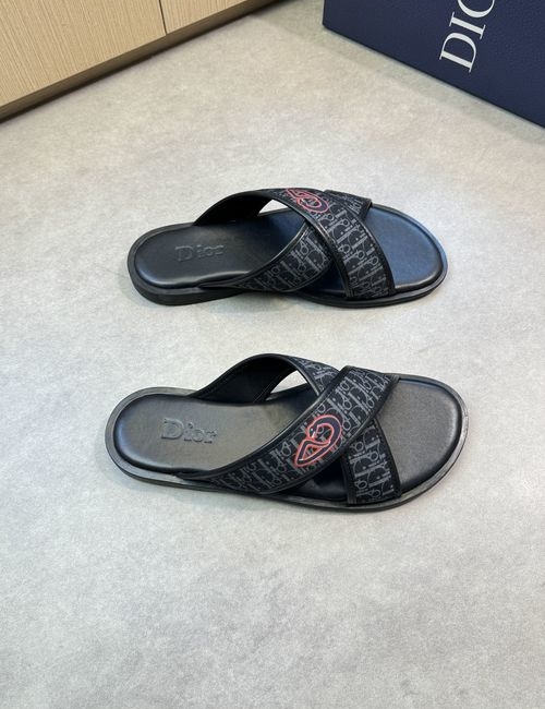 Christian Dior CD Canvas Printed Casual Slides