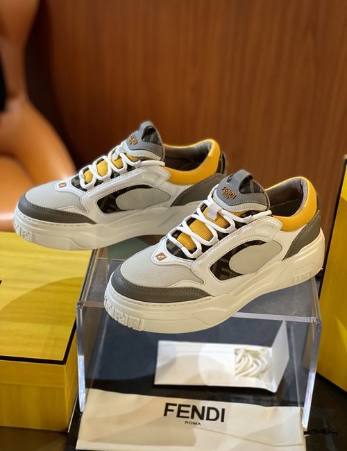 Fendi Force Low-top Embroidered Cow Leather Shoes