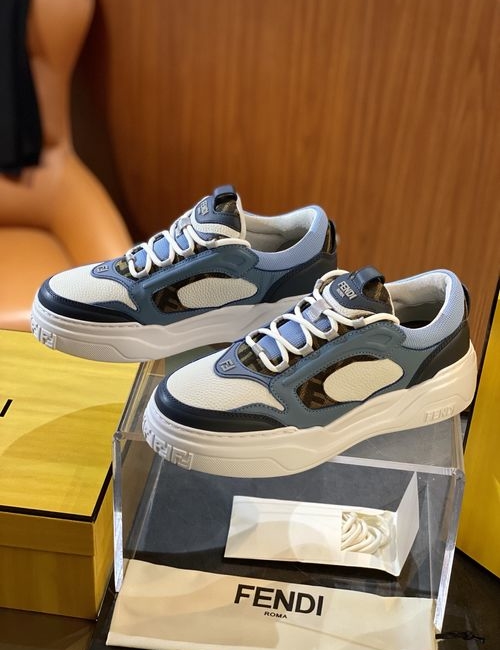 Fendi Force Low-top Embroidered Cow Leather Shoes