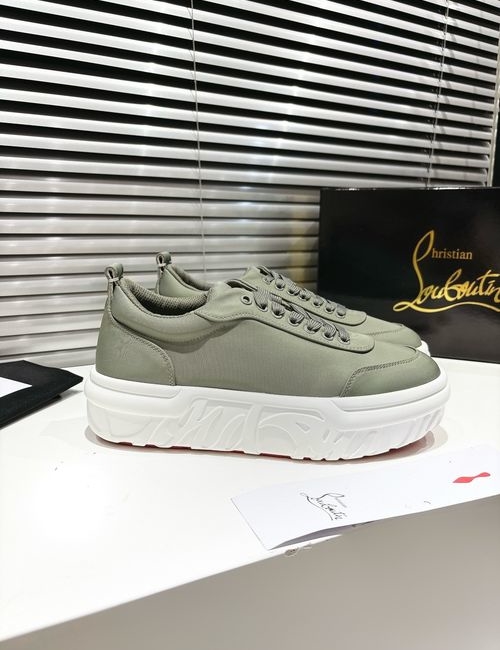 Christian Louboutin Low-Top Canvas Thick-Sole: Smoke Gray