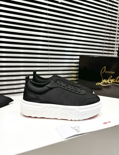 Christian Louboutin Low-Top Canvas Thick-Sole: Black