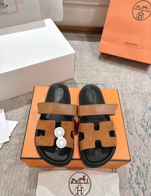 Hermes Chypre Slippers With Comfortable Soft Insole