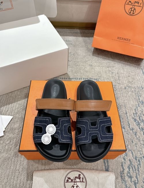 Hermes Chypre Slippers With Comfortable Soft Insole