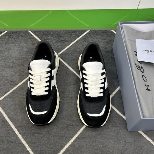 Hogan Matte Leather Color-block Skate Shoes
