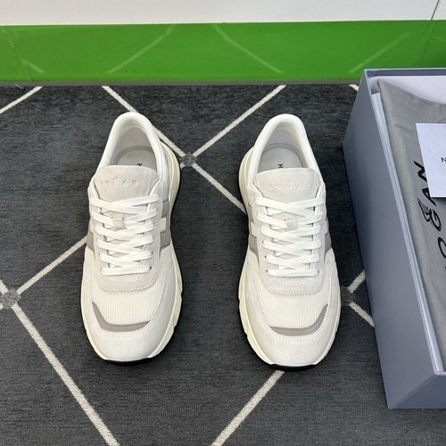 Hogan Matte Leather Color-block Skate Shoes