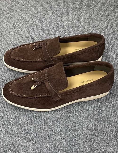 Loro Piana LP Suede Tassel Loafers With Rubber Sole
