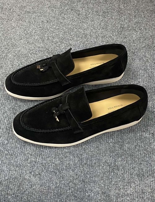 Loro Piana LP Suede Tassel Loafers With Rubber Sole
