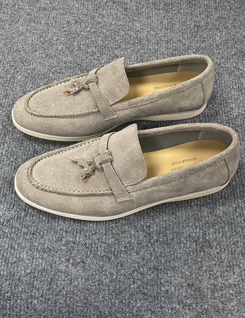 Loro Piana LP Suede Tassel Loafers With Rubber Sole