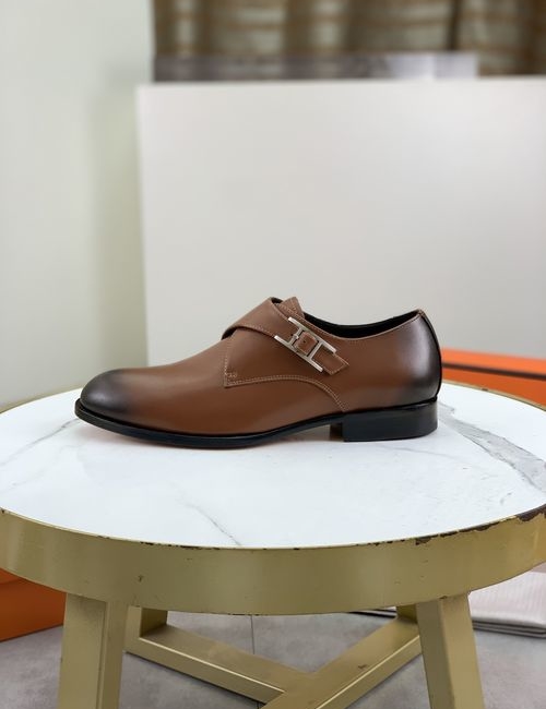Hermes Genuine Leather Slip-on Formal Shoes