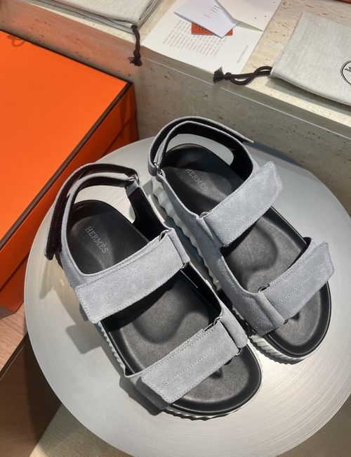 Hermes Electric Sandals Calfskin Suede Comfortable Sole