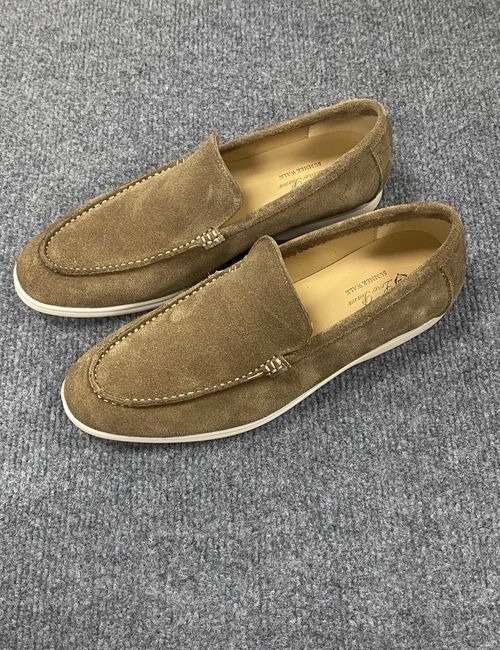 Loro Piana LP Suede Tassel Loafers With Rubber Sole