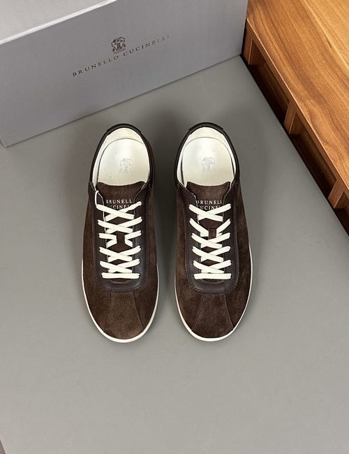 Brunello Cucinelli BC Suede Trainer Sneakers With Leather Lining
