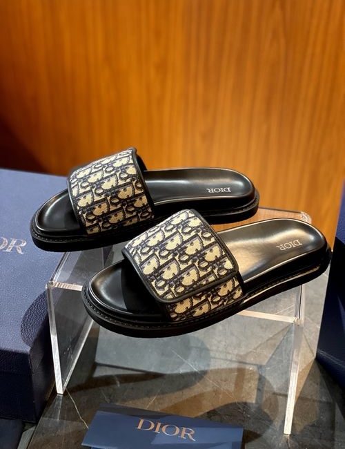 Christian Dior CD Aqua Oblique Printed Fabric Sandals