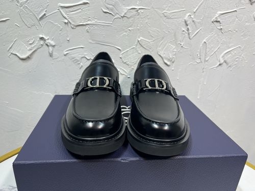 Christian Dior CD Granville Buckle Moccasin Loafers