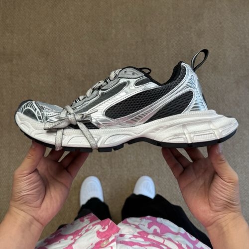 Balenciaga 3XL Silver Distressed Casual Sneakers