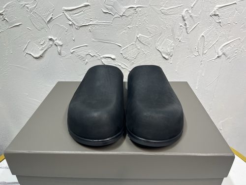 Rick Owens Black Leather Lace-Up Loafers