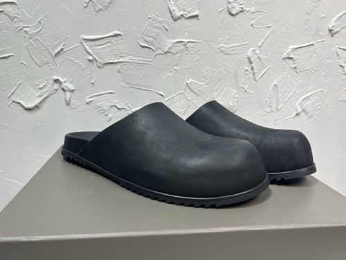 Rick Owens Lace Up Leather Round Toe Slippers
