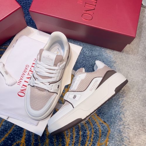 Valentino Cowhide Sneakers With Two-tone Sole