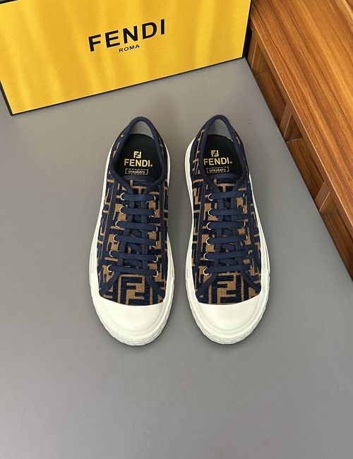 Fendi Match Lace-up Calfskin Sneakers