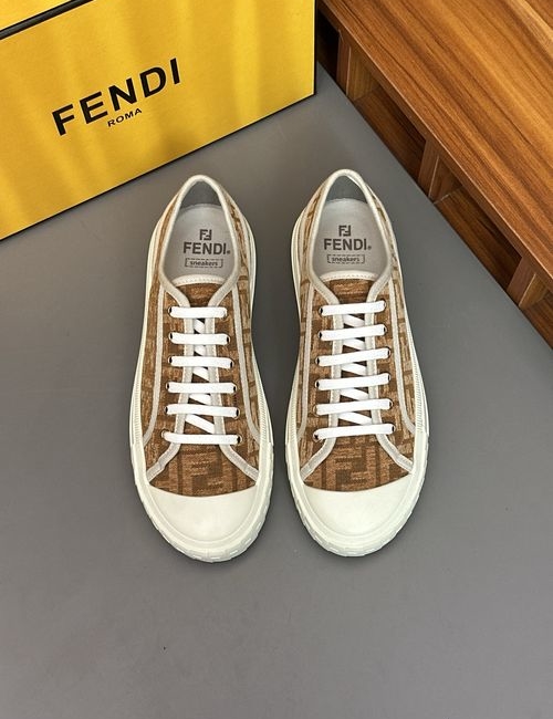Fendi Match Lace-up Calfskin Sneakers