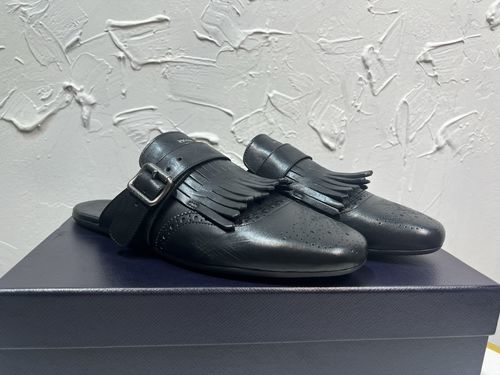 Prada Tassel Strap Leather Monk Shoes