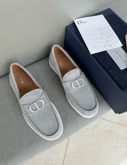 Christian Dior CD Casual Leather Shoes Stitched Detail Rubber Outsole Cowhide Lining