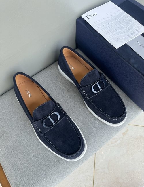 Christian Dior CD Casual Leather Shoes Stitched Detail Rubber Outsole Cowhide Lining