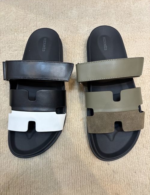 Hermes Electric Contrast Sole Suede Sandals