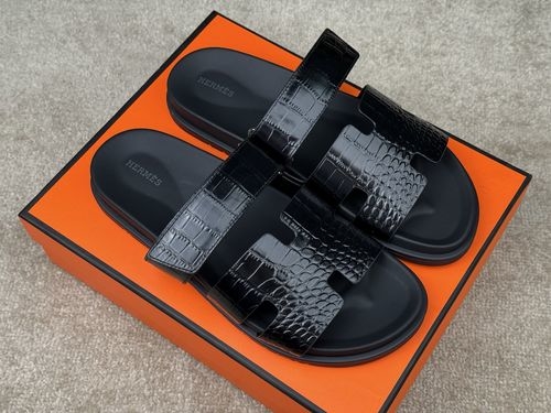 Hermes Electric Contrast Sole Suede Sandals