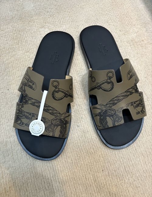 Hermes Classic Slippers With Leather Outsole