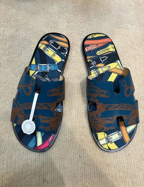 Hermes Classic Slippers With Leather Outsole