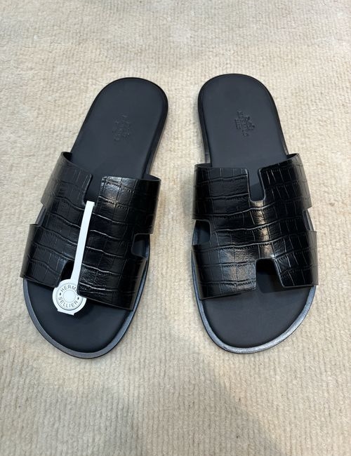 Hermes Classic Slippers With Leather Outsole